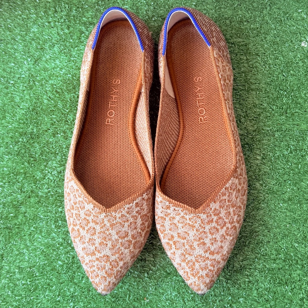 Rothy's The Point Flat Driftwood Spot Pattern Women’s Ballet Shoes - Picture 2 of 11